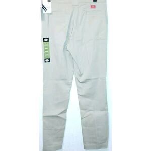Dickies Pants Girls 16 Beige Stretch Slim Fit Straight Uniform New with Tags